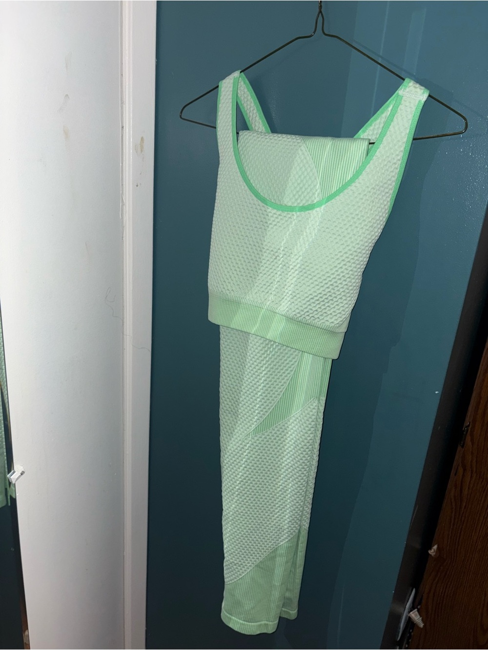 Light Green Textured Tank and Skirt Set